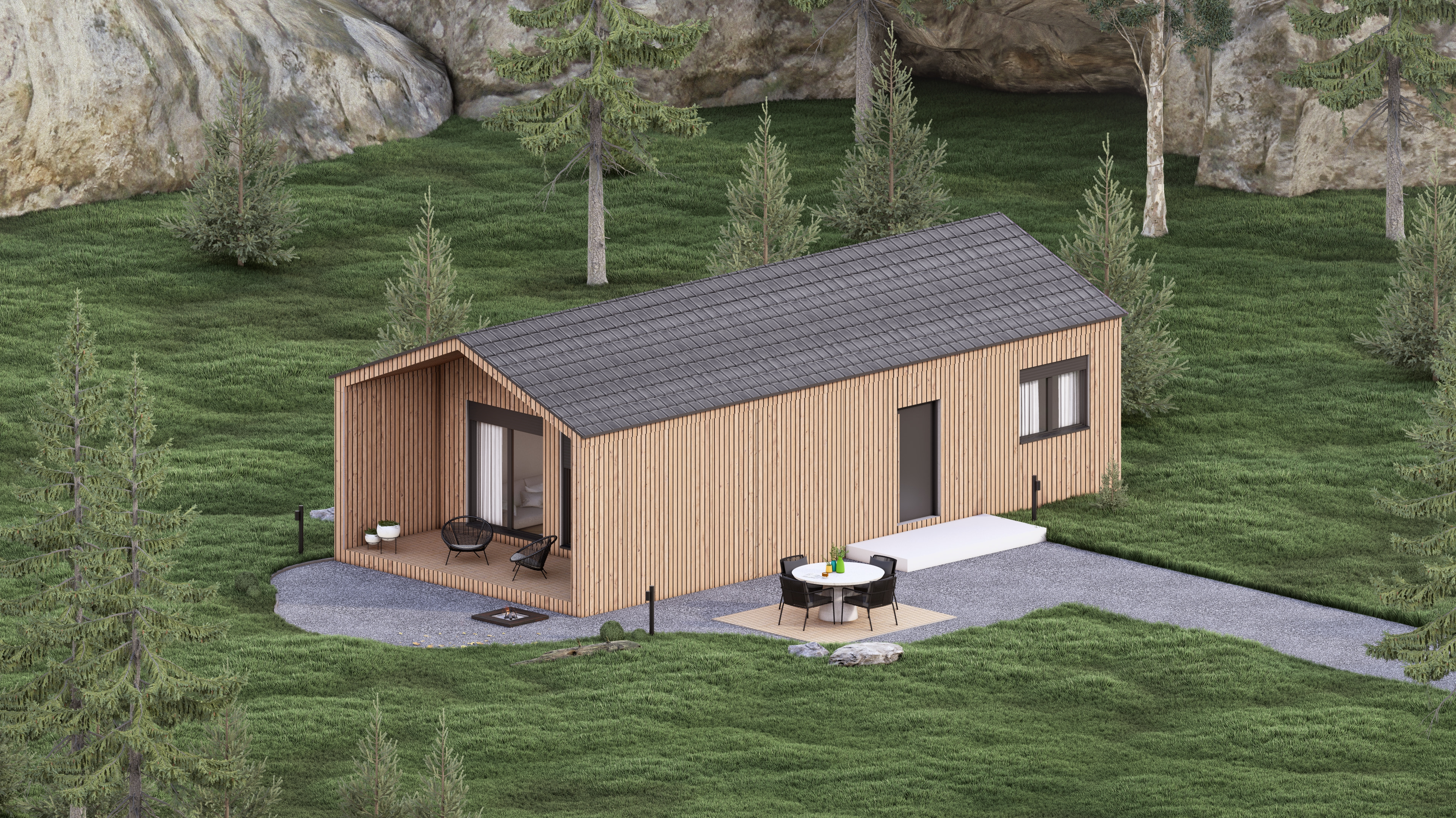 A Frame House me Kulm — Bardage