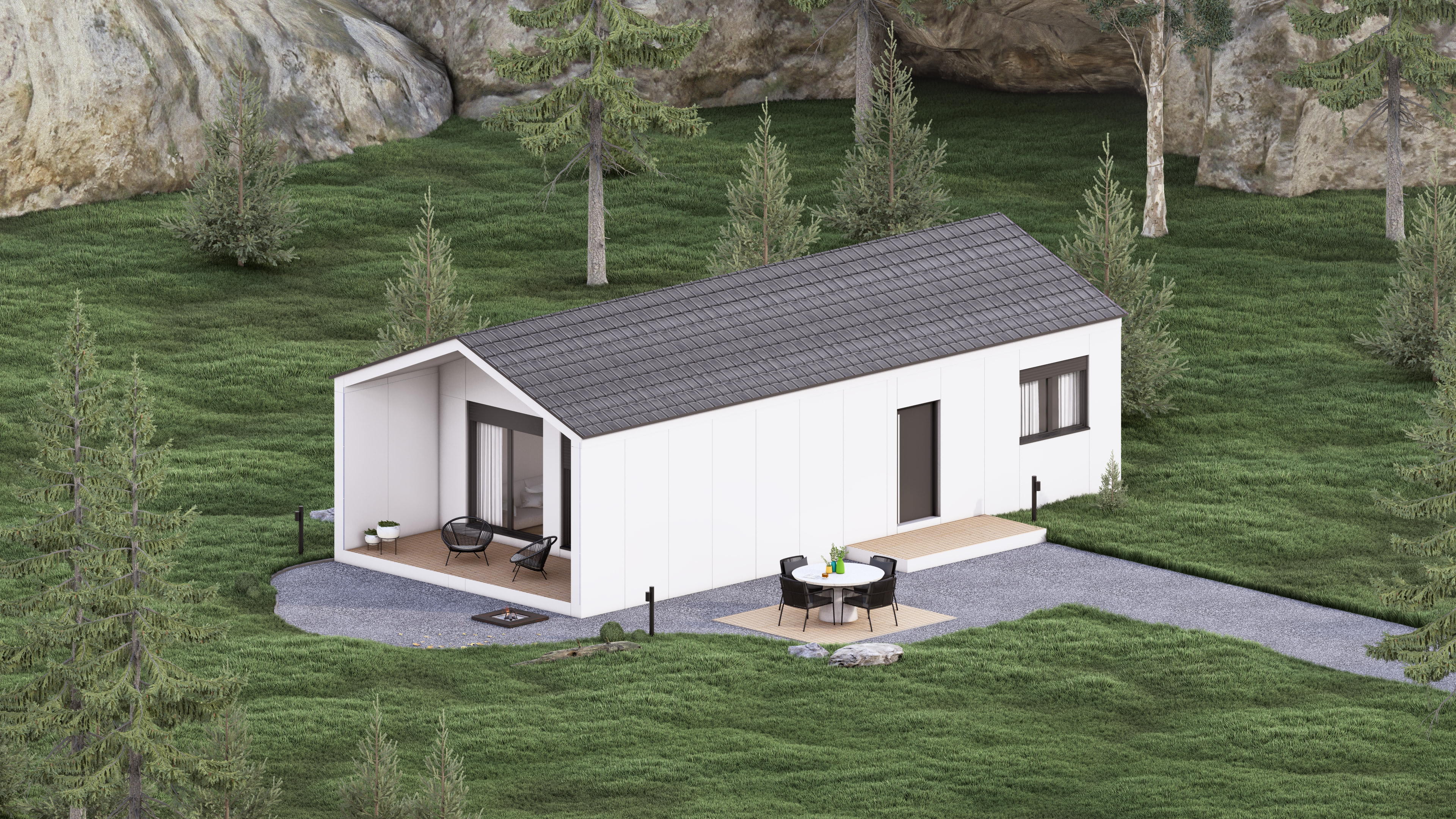 A Frame House me Kulm — Enduit